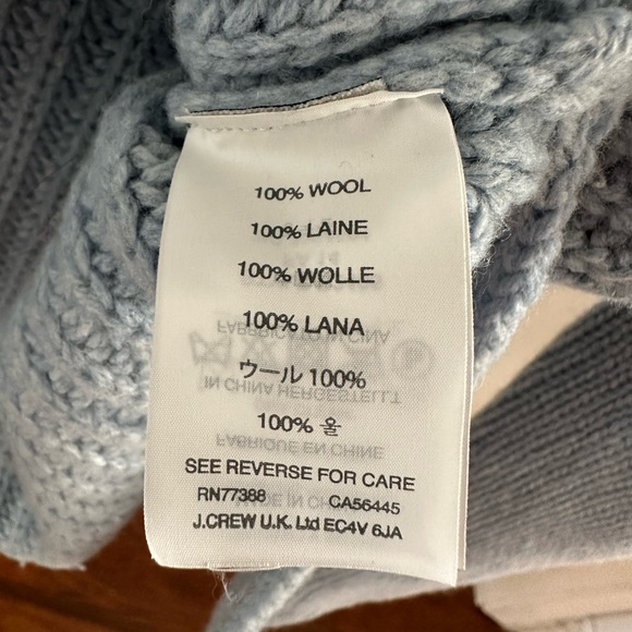 J.Crew 100% wool baby blue sweater - Picture 5 of 8